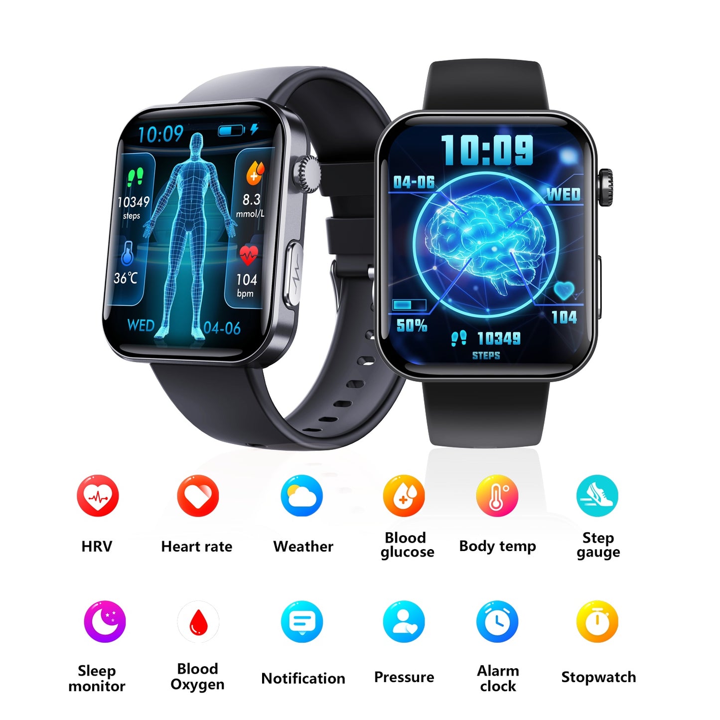 Smart Watch For Men Women Healthy Mornitoring Ips Screen Fitness Tracker With Bluetooth Call IP67 Waterproof Heart Rate Sleep SpO2 Monitor Pedometer Multiple Sports 7 Days Battery Life